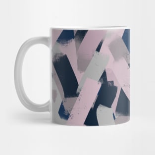 Navy Blue, Grey and Pink Smudgy Brush Strokes Mug